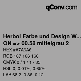 Farbcode: Herbol Farbe und Design Wandfarbe - ON => 00.58 mittelgrau 2 | qconv.com